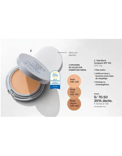 Protector Compacto Tono Beige Claro Yanbal