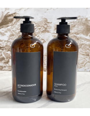 Envase para Shampoo de Vidrio