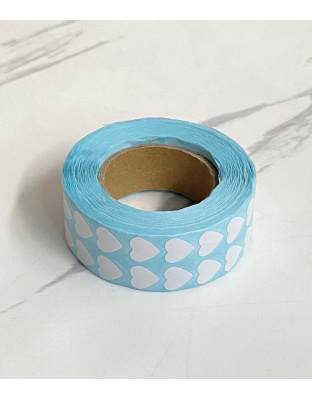 Rollo de Etiquetas Adhesivas con Diseño de Corazón Blanco