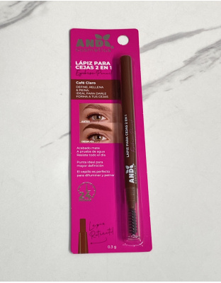 Lápiz para Cejas Café Claro 2 en 1 AND
