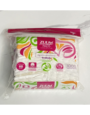 Almohadilla de Algodón  Absorbente Zuum 60pzas