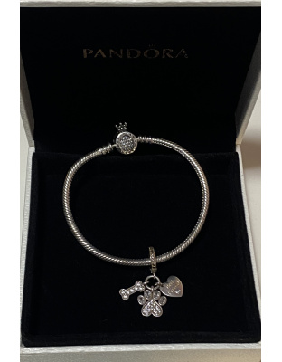 Charm mascota, huella de perro, mejor amigo Plata925