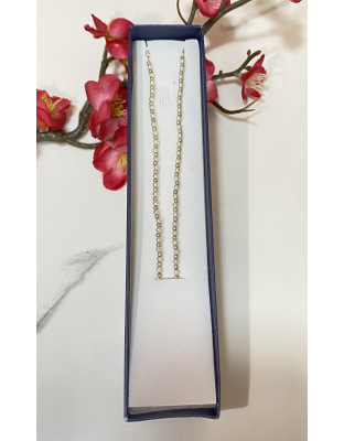 Gargantilla con bolitas blancas y plateadas Plata 925