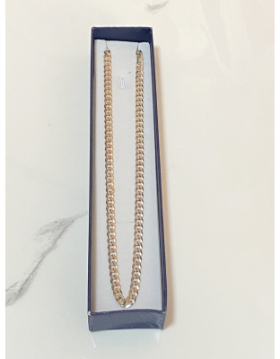 Cadena eslabón cubano 60cm Plata925