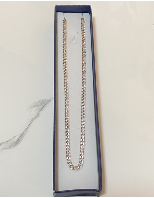 Cadena cubana martillada 55cm Plata925