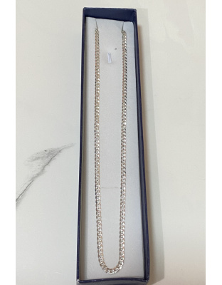 Cadena cubana martillada 60cm Plata925