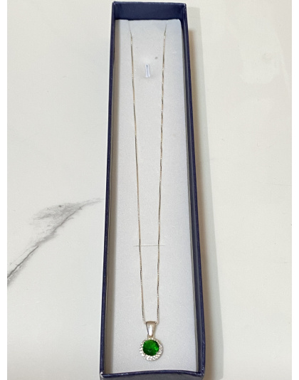 Dije de perla verde con perlas blancas Plata925
