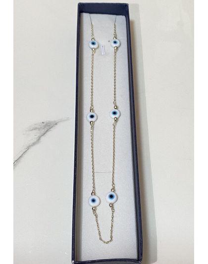Gargantilla de ojo turco 49cm Plata925