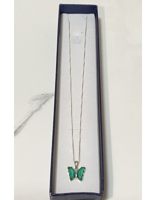 Dije de mariposa color verde Plata925