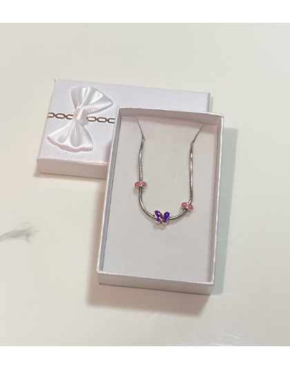 Pulsera para niña con dije de mariposa Talla 2 años Plata925