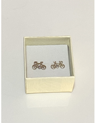 Aretes pequeños de bicicleta Plata925