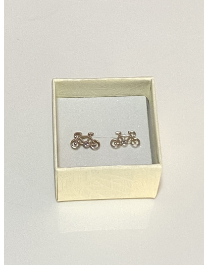 Aretes pequeños de bicicleta Plata925