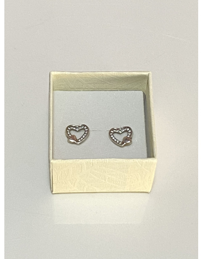 Aretes de corazón Plata925