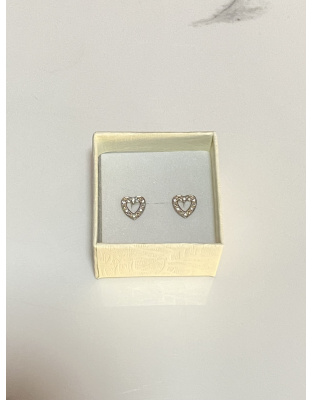 Aretes pequeños de corazón Plata925