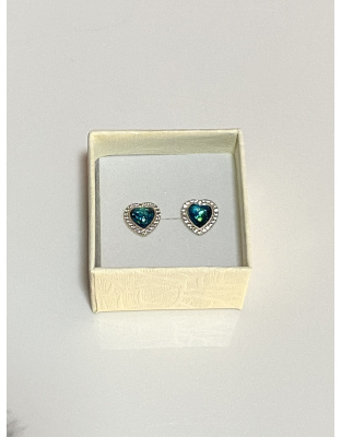 Aretes de corazón color pavo Plata925