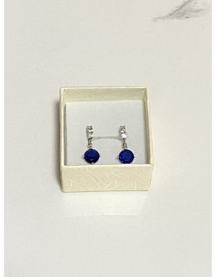 Aretes con perla azul colgante Plata925
