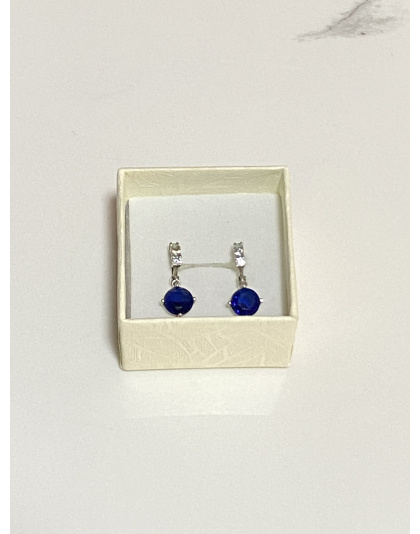 Aretes con perla azul colgante Plata925