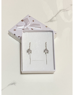 Aretes violadores con diseño de árbol Plata925