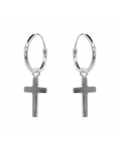 Argollas con cruz Plata925