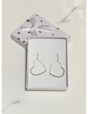 Aretes con corazón colgante Plata925