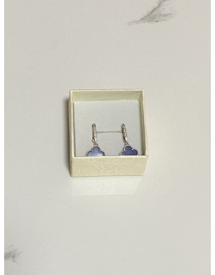 Aretes van cleef azul colgante Plata925