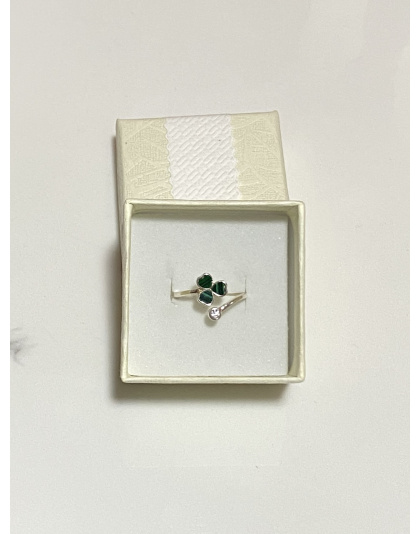 Anillo ajustable de trébol Plata925