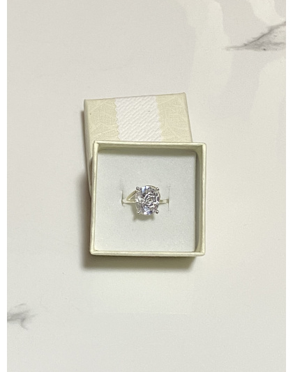 Anillo de perla blanca con grabado de rosa Talla 7 Plata925
