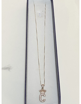 Dije inicial "C" con corona Plata925