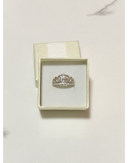 Anillo de 15 años con perlas blancas Talla 7 Plata925