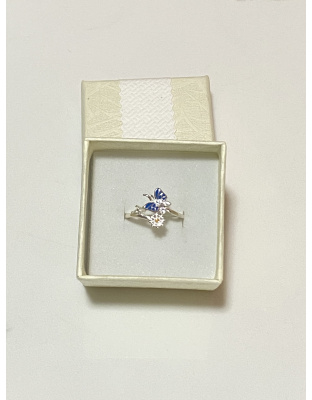 Anillo de mariposa y margarita Talla 7 Plata925