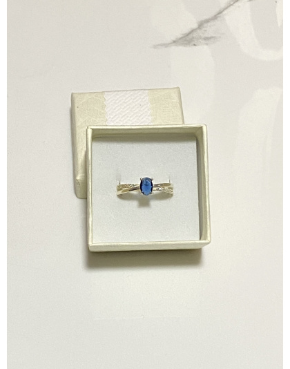 Anillo con perla azul Talla 8 Plata925