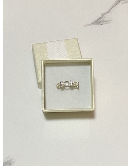 Anillo de eslabón y crucifijo Talla 6 Plata925