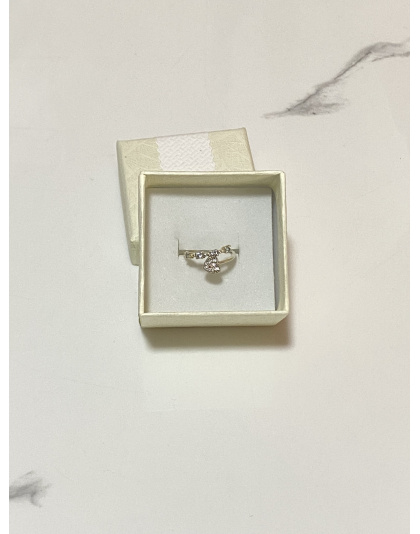 Anillo con perlas blancas y corazón Talla 4 Plata925