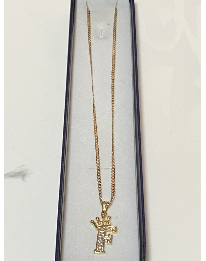 Dije inicial "F" Acero inoxidable