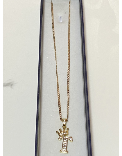 Dije inicial "T" Acero inoxidable