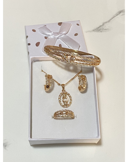 Juego de aretes, dije, anillo y pulsera Xuping