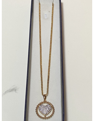 Dije de circulo con corazón diamantes blancos Xuping