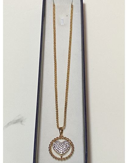 Dije de circulo con corazón diamantes blancos Xuping