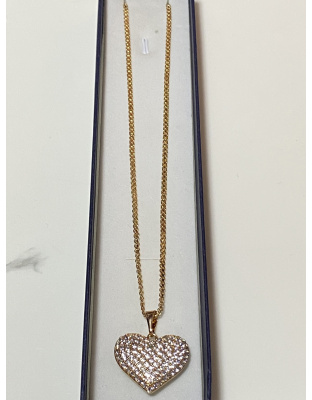 Dije grande de corazón con diamantes Xuping