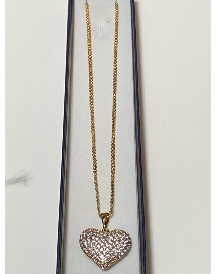 Dije grande de corazón con diamantes Xuping