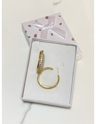 Argollas con diamantes blancos Acero Inoxidable