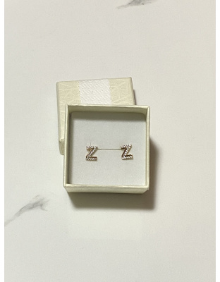 Aretes inicial "Z" con diamantes blancos Xuping