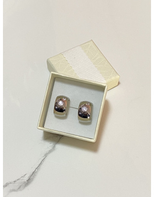 Aretes estilo argollas con tres diamantes Xuping