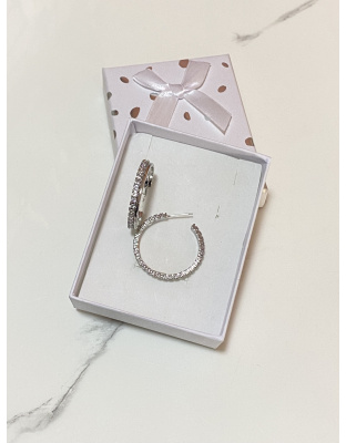 Argollas plateadas con diamantes Xuping