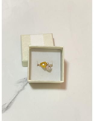 Anillo con diamante blanco y amarillo Talla 8 Xuping