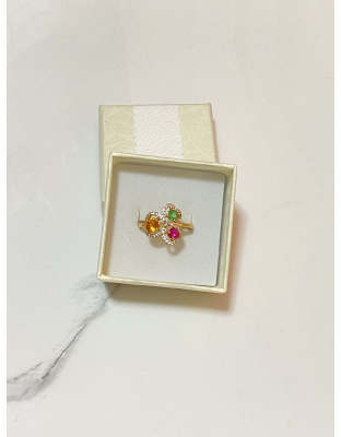 Anillo ajustable de tres diamantes Xuping